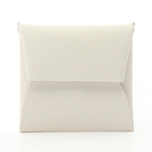 HERMES Bastia White Wallet/Coin Case Epsom Leather - Picture 2 of 6